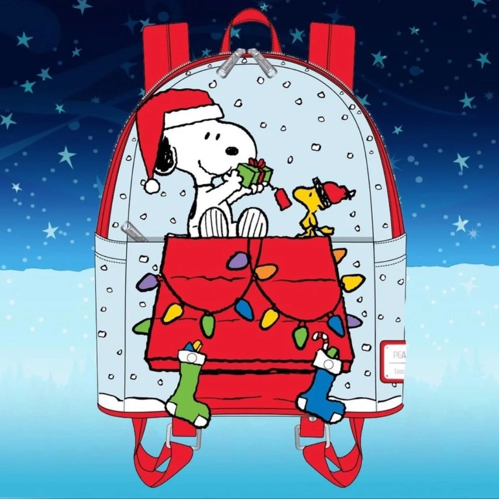 Loungefly Peanuts Gift Giving‎ Snoopy and Woodstock Mini Backpack